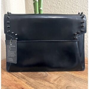 MCM BLACK SPIKED CLUTCH